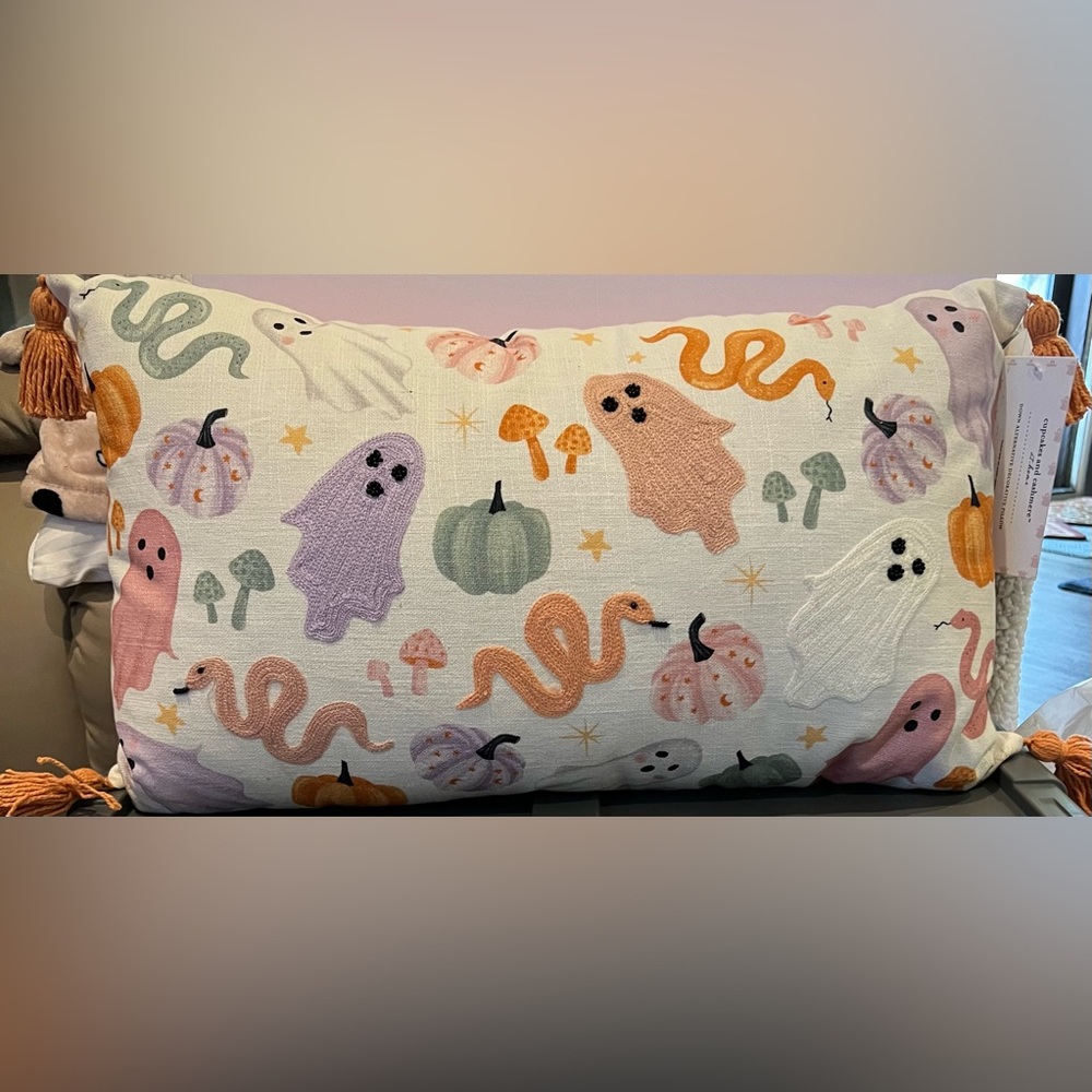 Super Cute Cupcakes and Cashmere Halloween Pillow- NWT